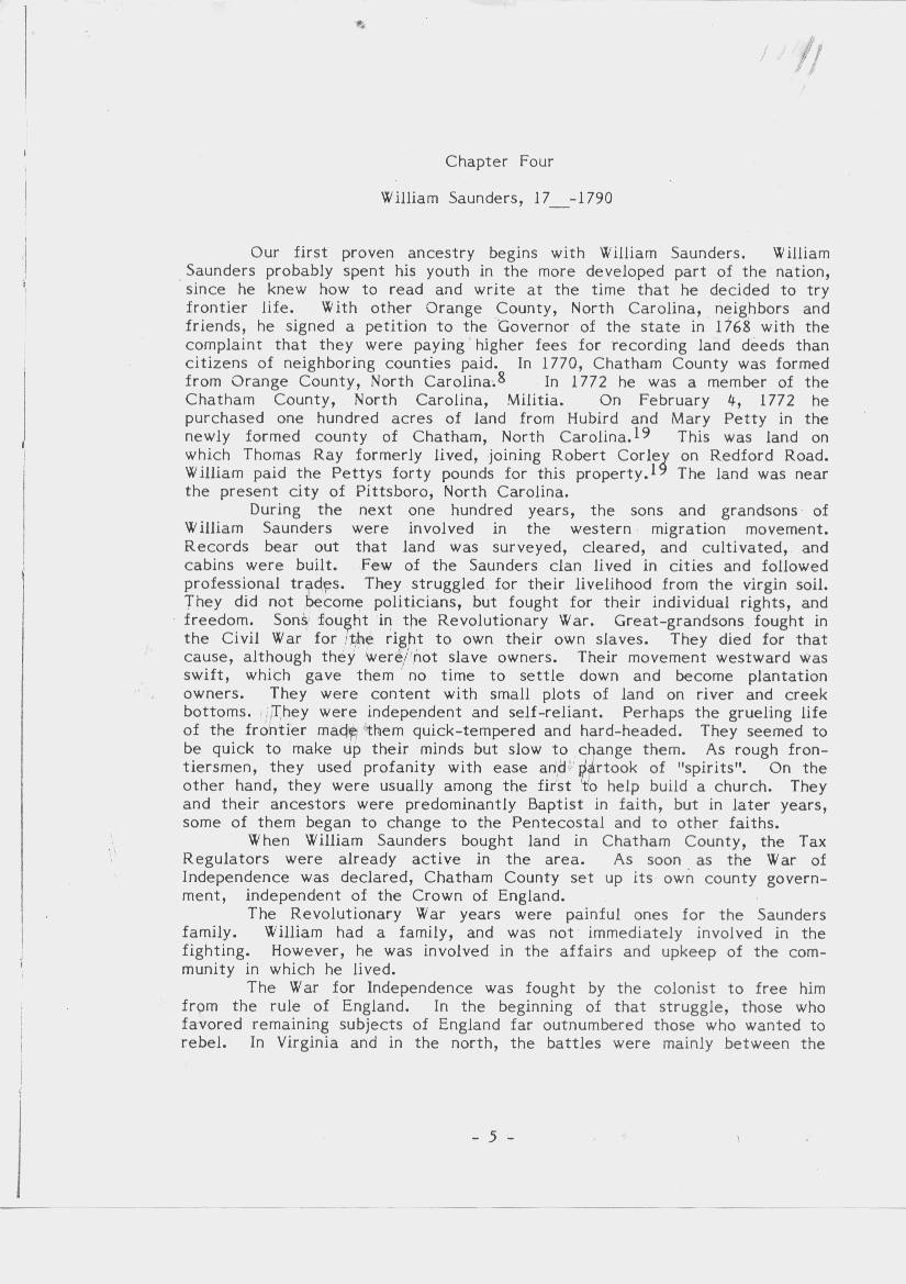 William Sanders Family Information 1